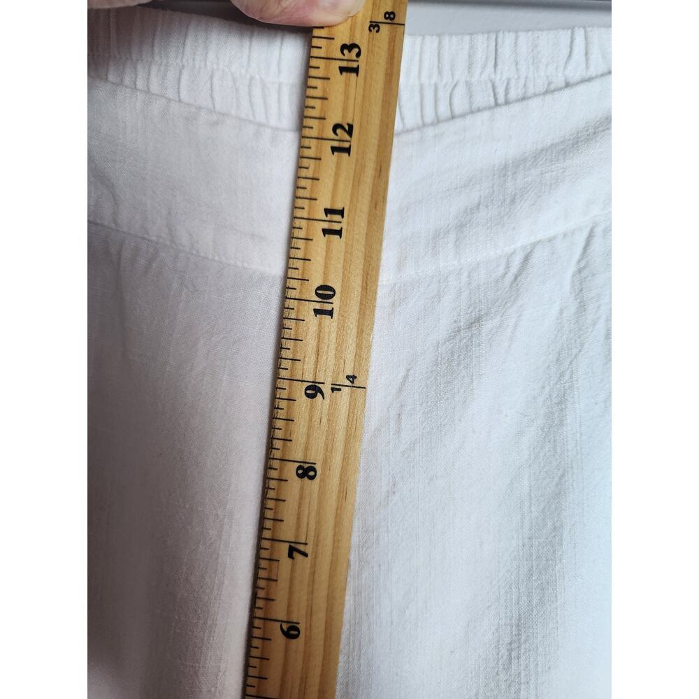 Soft Surroundings pull on linen blend beach pants sz L Gauzy slit leg stretch - Picture 9 of 10